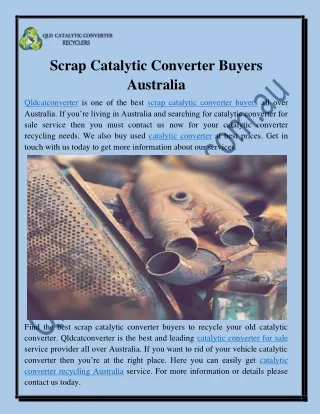 Get Catalytic Converters Recycling Service In Australia