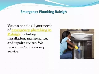 Emergency Plumbing Raleigh