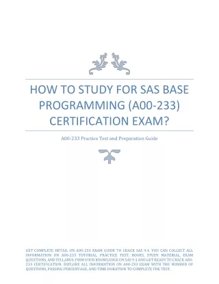 how to study for sas base programming