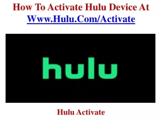 how to activate hulu device at www hulu