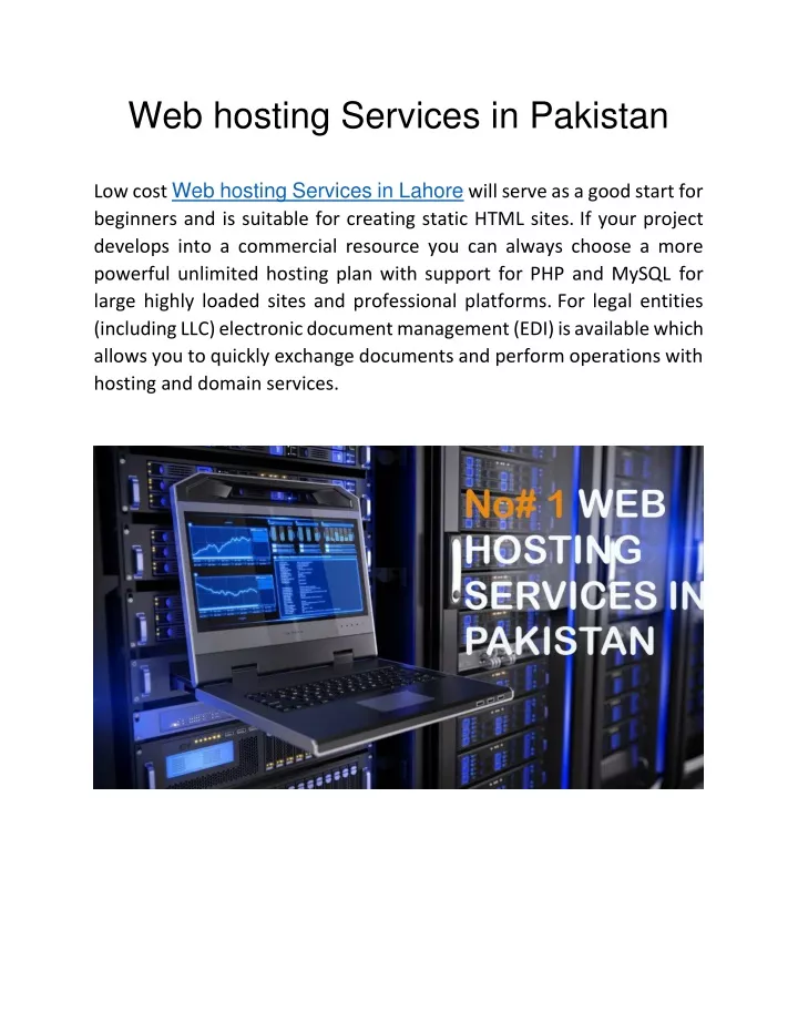web hosting services in pakistan low cost
