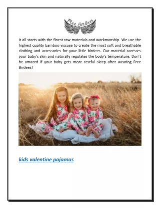 Kids Valentine Pajamas - |( Freebirdees.com )