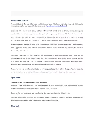 Best Rheumatology Clinics in ECIL