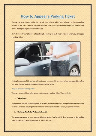 How to Appeal a Parking Ticket