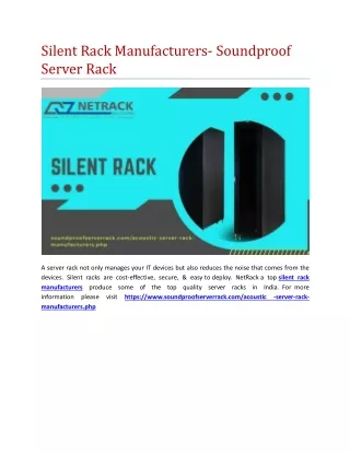 silent rack manufacturers soundproof server rack