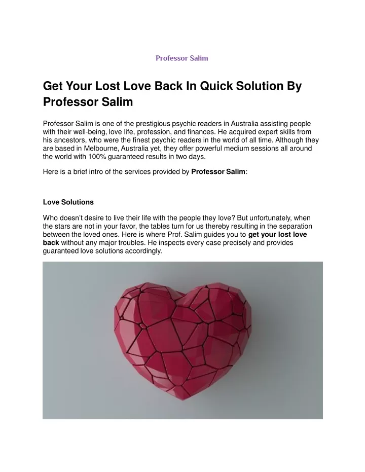 get your lost love back in quick solution