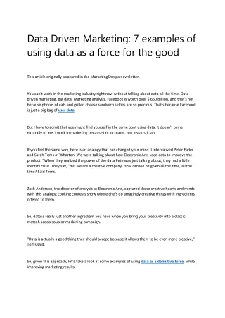 data driven marketing 7 examples of using data