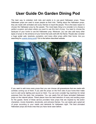 user guide on garden dining pod
