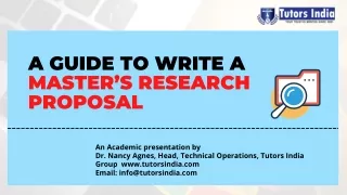 a guide to write a master s research proposal
