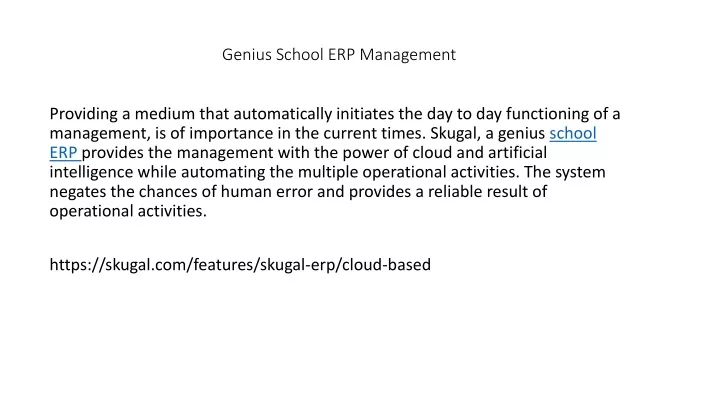 genius school erp management