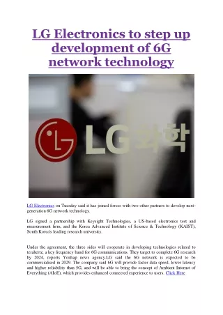 lg electronics to step up development