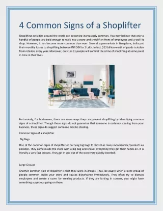 4 Common Signs of a Shoplifter