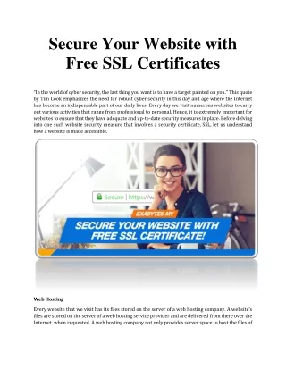 secure your website with free ssl certificates