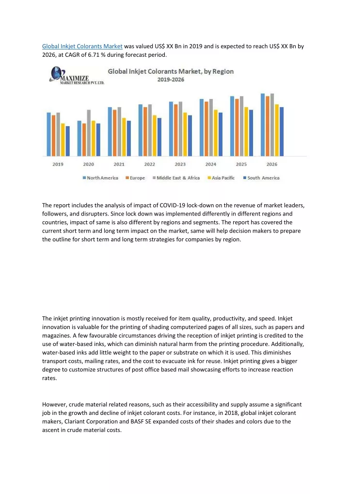 global inkjet colorants market was valued