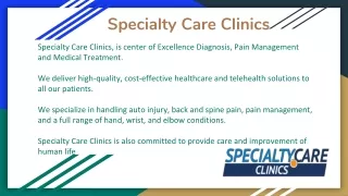 specialty care clinics