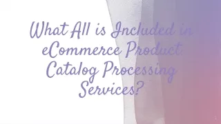 What All is Included in eCommerce Product Catalog Processing Services?