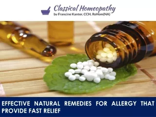 effective natural remedies for allergy that