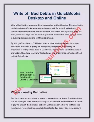 write off bad debts in quickbooks desktop