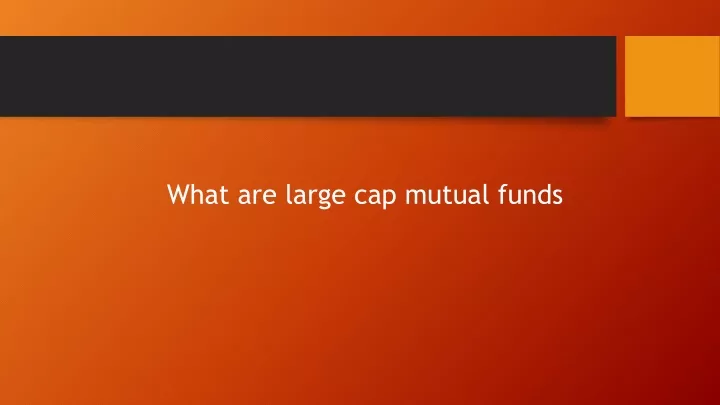 what are large cap mutual funds