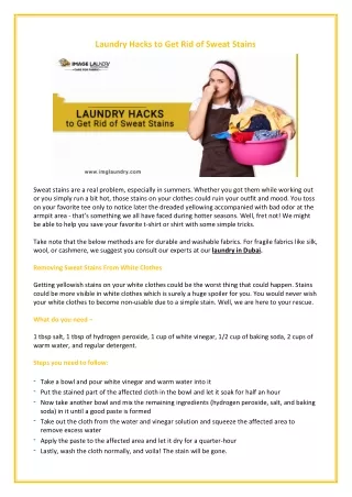 laundry hacks to get rid of sweat stains