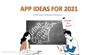 APP IDEAS FOR 2021