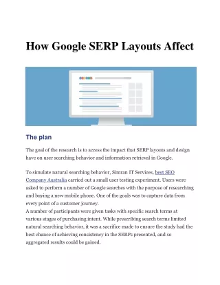 How Google SERP Layouts Affect Searching Behavior