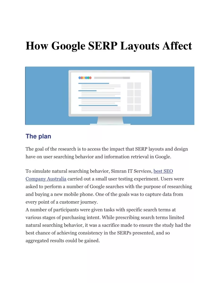 how google serp layouts affect searching behavior