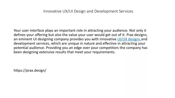 innovative ux ui design and development services