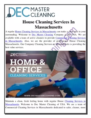 Get Quality Commercial Cleaning Services In Massachusetts