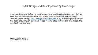 ui ux design and development by praxdesign