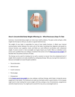 Best way to lose weight