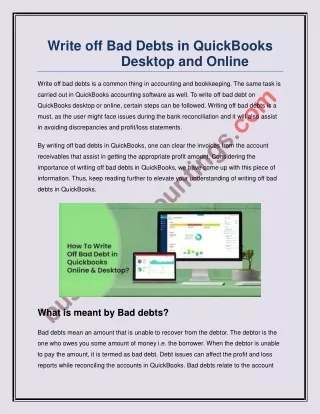 Write off bad debts in QuickBooks desktop or online