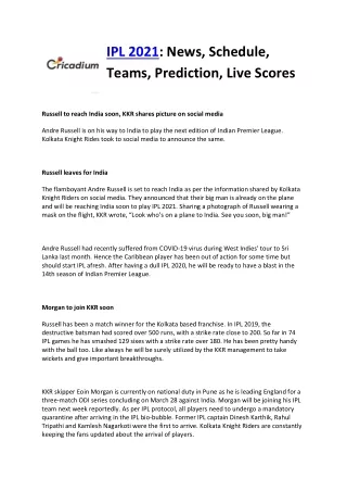 ipl 2021 news schedule teams prediction live