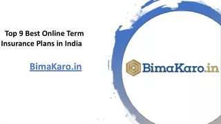 Top 9 Best Online Term Insurance Plans In India - BimaKaro.in