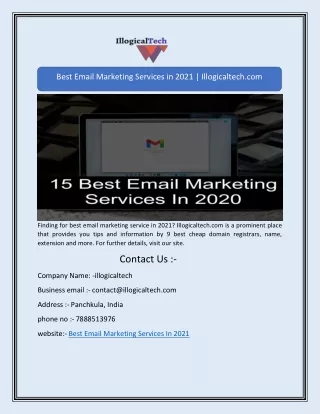 Best Email Marketing Services in 2021 | Illogicaltech.com