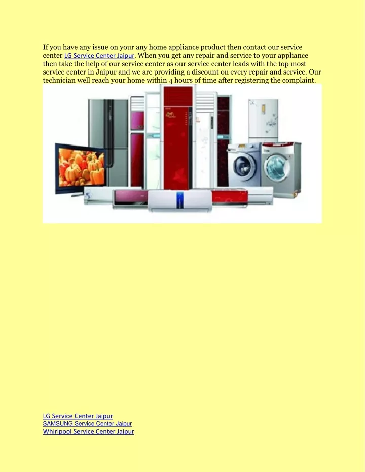 if you have any issue on your any home appliance