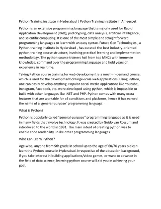 python training institute in hyderabad python
