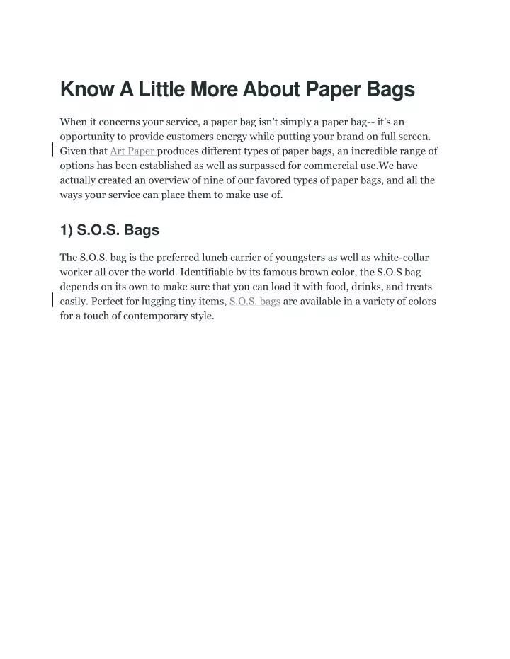 know a little more about paper bags