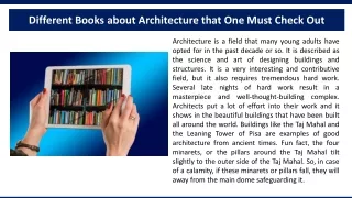 Different Books about Architecture that One Must Check Out
