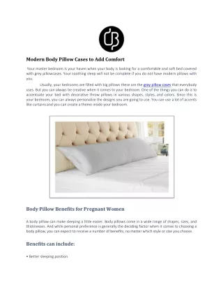 modern body pillow cases to add comfort your