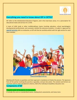 everything you need to know about iep in setss