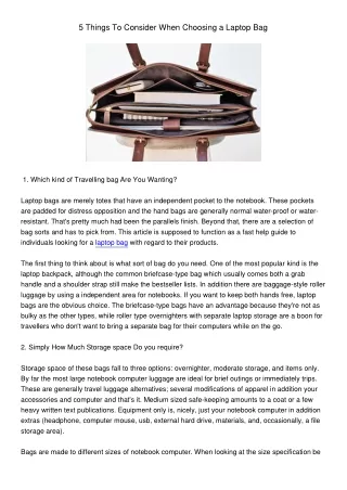 5 things to consider when choosing a laptop bag