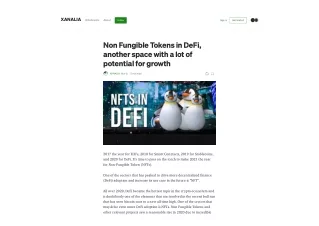 Non Fungible Tokens in DeFi, another space with a lot of potential for growth