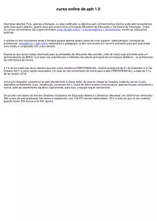 curso online de aph 1 0