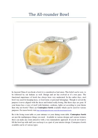 the all rounder bowl