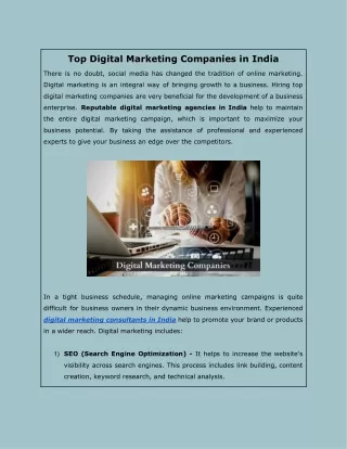 Top Digital Marketing Companies in India