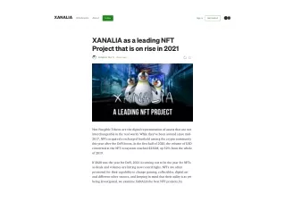 XANALIA as a leading NFT Project that is on rise in 2021