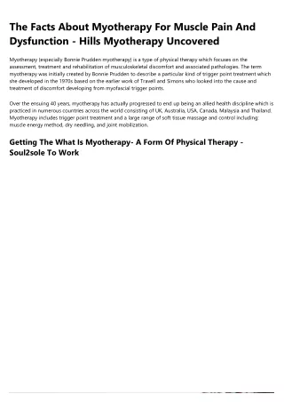 How to Win Big in the myotherapy northcote Industry