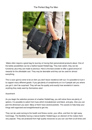 the perfect bag for men