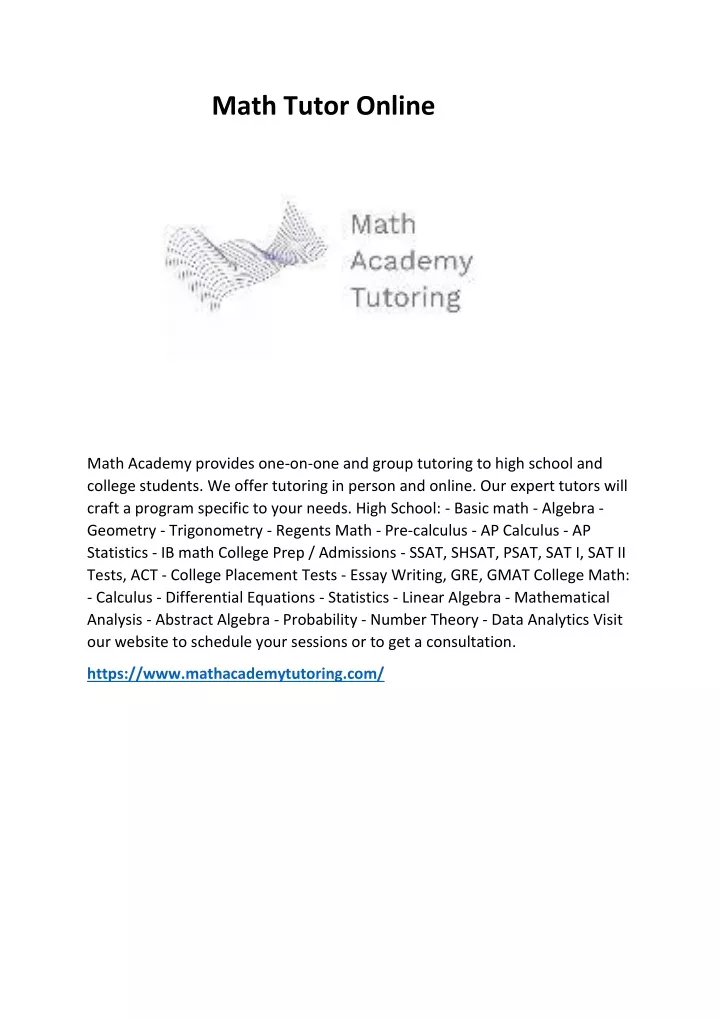 math tutor online